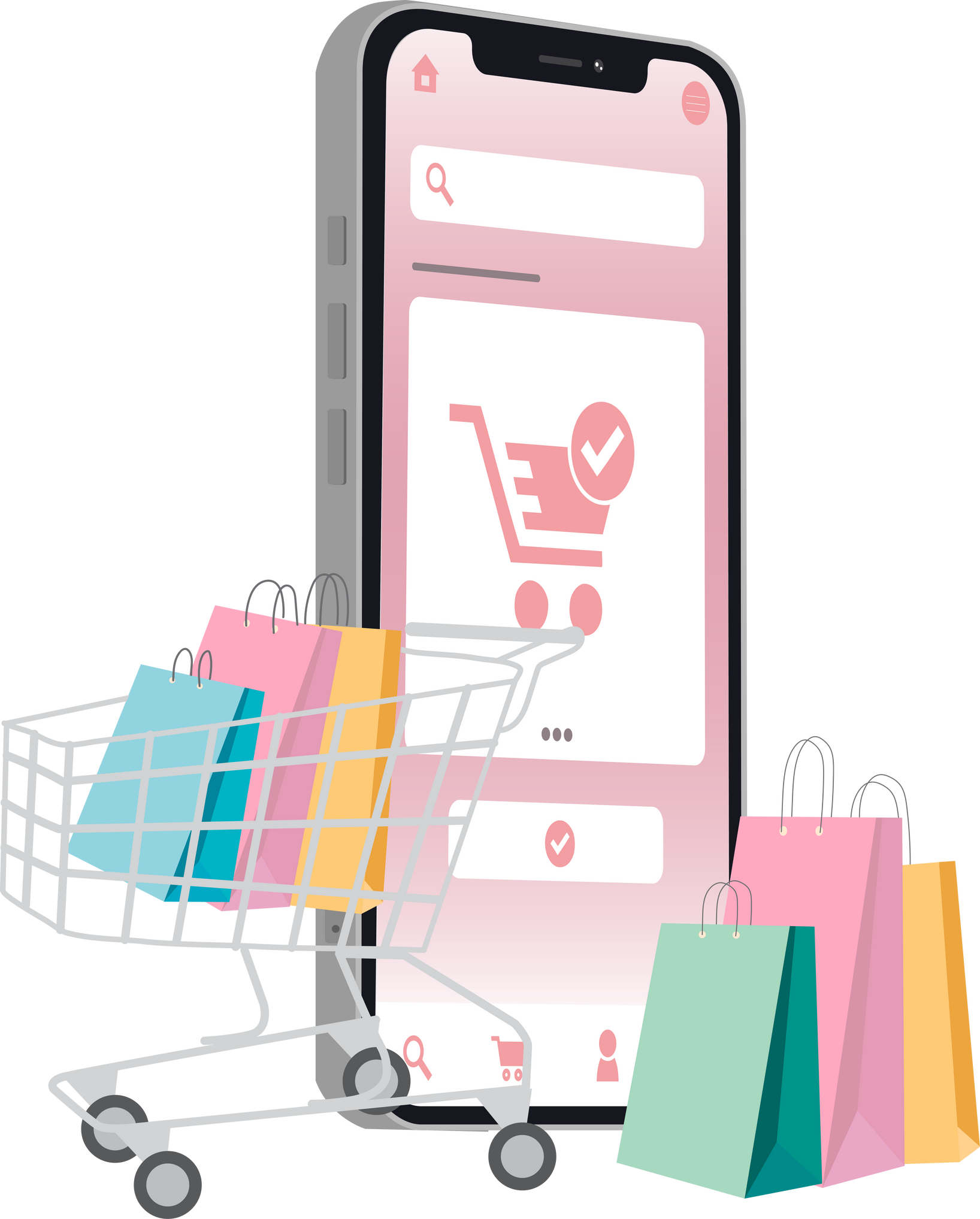 Concept of E-commerce and online shopping.